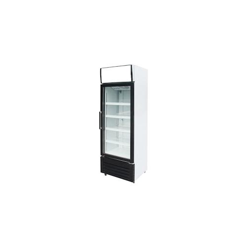 Gastro mobiler Flaschenkühlschrank Getränkekühlschrank Kühlschrank weiß 270L 1 Glastür 2/8°C mit Display