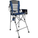 REDCAMP Padded 31 Bar Height Tall Folding Camping Chairs for Adults Heavy Duty 330 lbs Directors Chair Foldable with Foot Rest and Cup Holder Blue