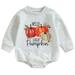 Newborn Baby Girl Boy Halloween Clothes Pumpkin Sweatshirt Rompers Long Sleeve Jumpsuit for Kids Infant