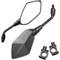 Trkimal Universal Adjustable Motorcycle Rear View Mirror - Rhombus Convex Mirror with 10mm Clockwise Thread Bolt 7/8? Mount Clamps for Handle Bar of Motorcycle Scooter Atv Etc.