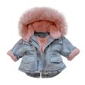 adviicd Toddler Girl s Military Jacket Lightweight Canvas Trucker Jacket Cotton Button Jackets Pink 90