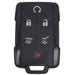 Smart Key Fob Shell Case Fits for Chevy Tahoe Suburban/GMC Yukon M3N-32337100 Keyless Entry Remote Control Car Key Fob Cover (Black 6 Buttons)