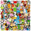 DothRayan 100 Pcs/Packs Cute Animal Stickers for Kids Colorful Animal Waterproof Stickers Vinyl Aesthetic Animal Stickers for Water Bottle Laptop Phone Skateboard Stickers for Teens Girls Kids Cu