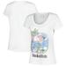 Women's White Lilo and Stitch Beach Duo Scoop Neck T-Shirt