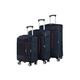 RMW Suitcase Set Soft Shell Suitcases Lightweight 3 Digit Combination Lock 4 Dual Spinner Wheels 3 Pcs suitcases & Travel Bags Luggage Sets Expandable Telescopic Handle (Navy)