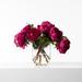 DarbyCreekTrading Lifelike Peony Floral Arrangements in Vase | 15 H x 14 W in | Wayfair FAR1265