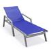 Latitude Run® 78.2" Long Reclining Single Chaise Metal in Gray/Blue | 19.7 H x 29 W x 78.2 D in | Outdoor Furniture | Wayfair