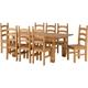 Corona 8 Chair Extending Dining Set Distressed Waxed Pine Finish