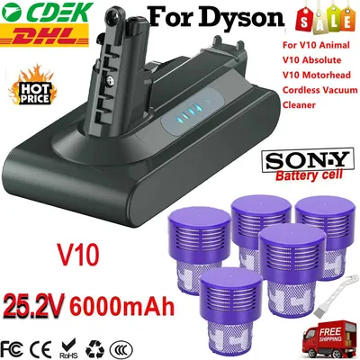 Akku für Dyson V10 SV12, für Dyson Cyclone Ersatzakku 25,2 V V10 Animal V10 Absolute V10 Fluffy V10 Image