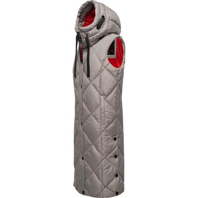 Steppweste NAVAHOO "Schnuckel", Damen, Gr. M (38), grau, Oberstoff: 100% Polyester; Futter: 100% Polyester; Wattierung: 100% Polyester, modisch, lässig geschnitten ca. Mitte Wade, hoch geschlossener Ausschnitt, Westen, warme Damen Outdoor-Weste lang... Image
