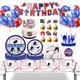 Ice Field Hockey Party Disposable Tableware Paper Plates Cups Balloons Banner Bunting Flag Kids Baby