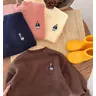 Kids' Sweater 2023Autumn New Boys and Girls Cartoon Sweater Baby Low Collar Bear Sweater Trendy Net