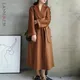 LANMREM Popular 2024 high end water ripple double-sided Wool coat women long bathrobe style autumn