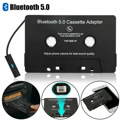 Lecteur de cassette stéréo de voiture pour iPhone MP3 Bluetooth 5.0 livre téléphonique mains