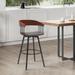 Athena Wood and Metal Upholstered Bar or Counter Swivel Stool