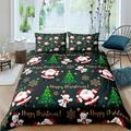 Santa Claus Floral Comforter Cover Children s Christmas Bedding Set