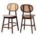 Darrion Mid-Century Modern Fabric and Wood 2-Piece Counter Stool Set