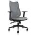 High Back Ergonomic Mesh Office Chair PU Leather Seat Adjustable Lumbar Swivel Executive Conference Room Hotel Bedroom Work