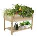 Wooden Raised Garden Bed Planter Box with Legs & Storage Shelf - Elevated Vegetable Growing Bed