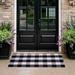 Buffalo Plaid Rug 2 x 3 ft Black White Checkered Door Mats for Entry Way Front Porch Kitchen Farmhouse Carpet Cotton Washable Hand Woven Outdoor Rug
