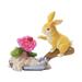 COFEST Garden Solar Rabbit Light Statues Rabbit Decor Garden Statue Bunny Statue Easter Gifts Easter Bunny Decor Suitable For Patio Lawn Indoor And Outdoor Decoration Yellow