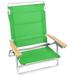 PMU Classic Folding Beach Chair 3 Position Lay-Flat Reclining for Outdoor Camping Light Green Pkg/1