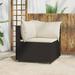 Irfora Patio Corner Sofa with Cushions Black Poly Rattan