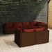 Irfora 7 Piece Patio Set with Cushions Brown Poly Rattan