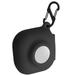 Geiomoo 2 in 1 Silicone Case Compatible with Beats Fit Pro and Air Tag Protective Cover with Carabiner (Black-1)