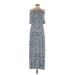 Tart Casual Dress - Maxi: Blue Aztec or Tribal Print Dresses - Women's Size Medium
