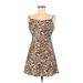 Cotton Candy LA Casual Dress - A-Line V-Neck Sleeveless: Tan Dresses - Women's Size Medium