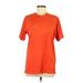Reel Point Short Sleeve T-Shirt: Orange Solid Tops - Women's Size Medium
