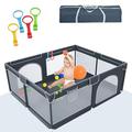 Baby Playpen for Baby and Toddlers 180x200cm Foldable Large Playpen Baby Fence for Indoors Outdoor, Safety Baby Activity Play Yard Center, Breathable Mesh