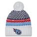 Women's New Era White Tennessee Titans 2023 Sideline Cuffed Knit Hat with Pom