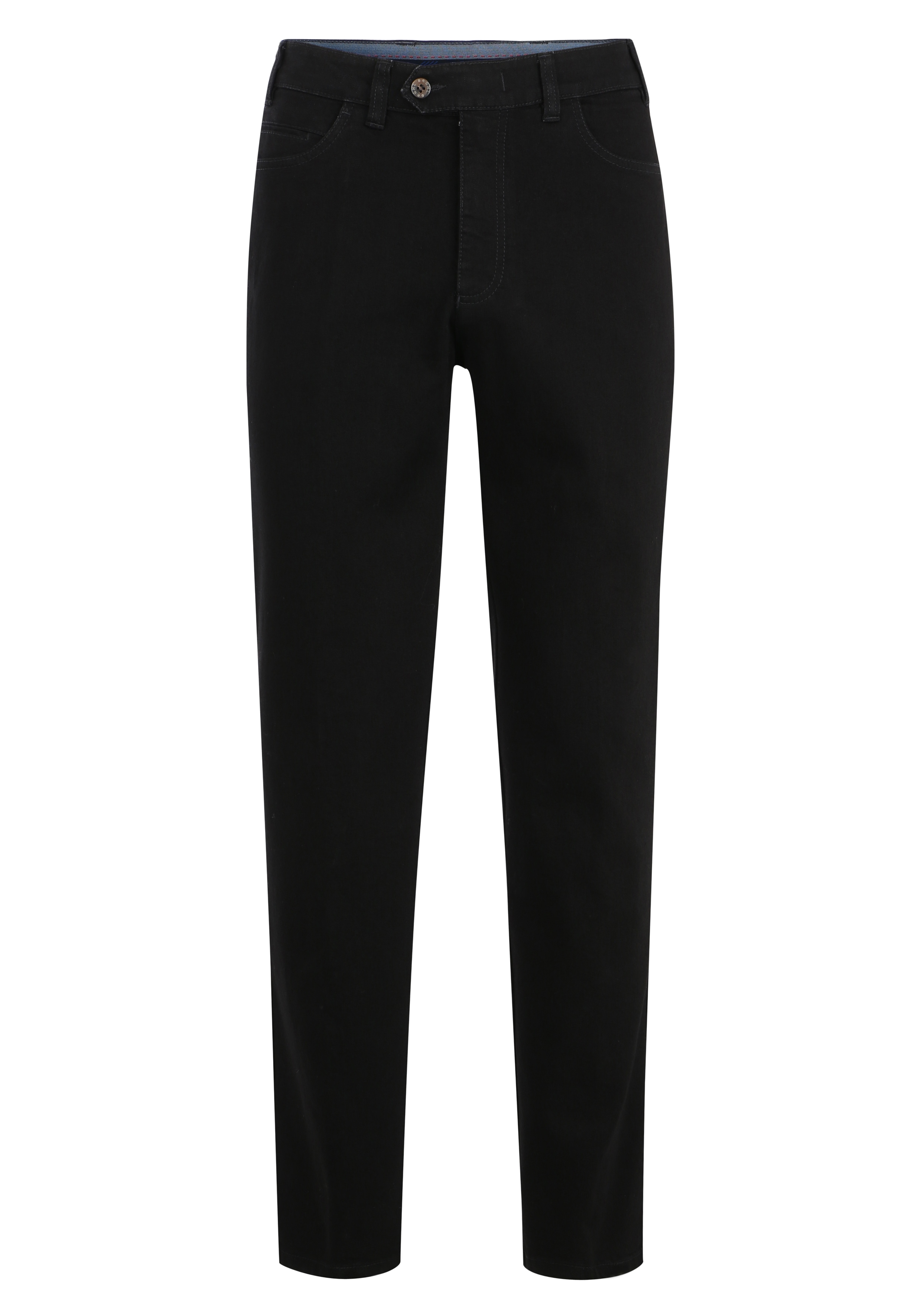 Stoffhose BRÜHL "Milano II", Herren, Gr. 44, EURO-Größen, schwarz, 78% Baumwolle, 21% Polyester, 1% Elasthan, unifarben, lang, Hosen Stoffhose, in Stretch-Denim