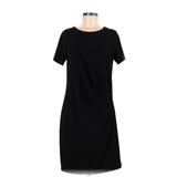 Banana Republic Casual Dress - Shift Crew Neck Short Sleeve: Black Solid Dresses - Women's Size Medium