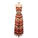 Vero Moda Casual Dress Scoop Neck Sleeveless: Tan Aztec or Tribal Print Dresses - Women's Size 2X-Small