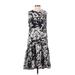 ASOS Casual Dress - A-Line Crew Neck Sleeveless: Black Floral Dresses - Women's Size 4