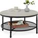 Williston Forge Craiginorne 4 Legs Coffee Table w/ Storage Wood/Metal in Gray | 18.5 H x 35.5 W x 35.5 D in | Wayfair
