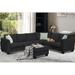 112*87" Sectional Sofa Couches, 7-Seater Sofa Modular Sectional Sofa, L-Shape Fabric Sofa Corner Couch Set with Ottoman