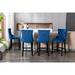 Contemporary Velvet Upholstered Barstools with Button Tufted Decoration and Wooden Legs Leisure Bar Chairs (Set of 2)