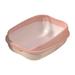 Cat Cat Toilet Large Cat Bedpan Stain Resistant Easy to Clean Semi Enclosed Scatter Kitty Litter Open Top Kitty Cat Pink White