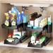 Double Sliding Under Sink Organizers and Storage Two Tier Bathroom Storage and organization Under Cabinet Organizer with Hooks Hanging Cup Home Organization Black