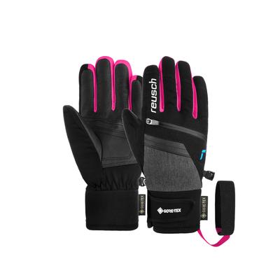 Skihandschuhe REUSCH "Travis GORE-TEX Junior", Kinder, Gr. 4, pink (pink, schwarz), 90% Polyester, 10% Polyurethan, mehrfarbig, klassisch, Handschuhe, in sportlichem Design Image