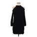 Zara Casual Dress - Bodycon Mock 3/4 sleeves: Black Solid Dresses - Women's Size Medium