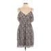 J.Crew Mercantile Casual Dress - Mini V Neck Sleeveless: Black Print Dresses - Women's Size 10