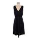 Madewell Casual Dress - Party V Neck Sleeveless: Black Print Dresses - Women's Size 0