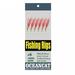 OCEAN CAT 10 Packs Fishing Rigs 2 Red Feather & Rainbow Skin 6 Hooks Saltwater String Hook Fishing Luer Bait Rig Tanckle (2 Feather&Rainbow Skin 10#-10 Packs)