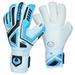 Renegade GK Fury Sub-Z Goalie Gloves with Pro-Tek Finger Spines | 4mm Giga Grip & 4mm Duratek | White Blue Silver Black Soccer Goalkeeper Gloves (Size 6 Youth Roll Cut Level 4)