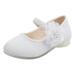 Girl Shoes Leather Single Shoes Pearl Big Flower Girl Small Leather Shoes Princess Shoes Small High Heeled Dance Shoes Boys Slip On Sneakers White 2 Years-2.5 Years